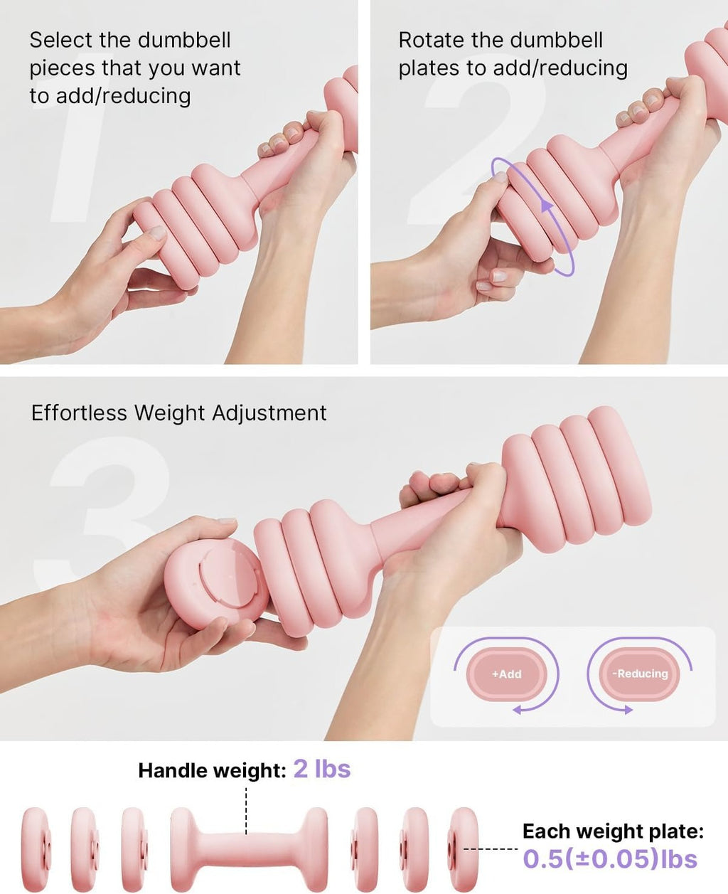 4‑in‑1 Adjustable Dumbbells Set