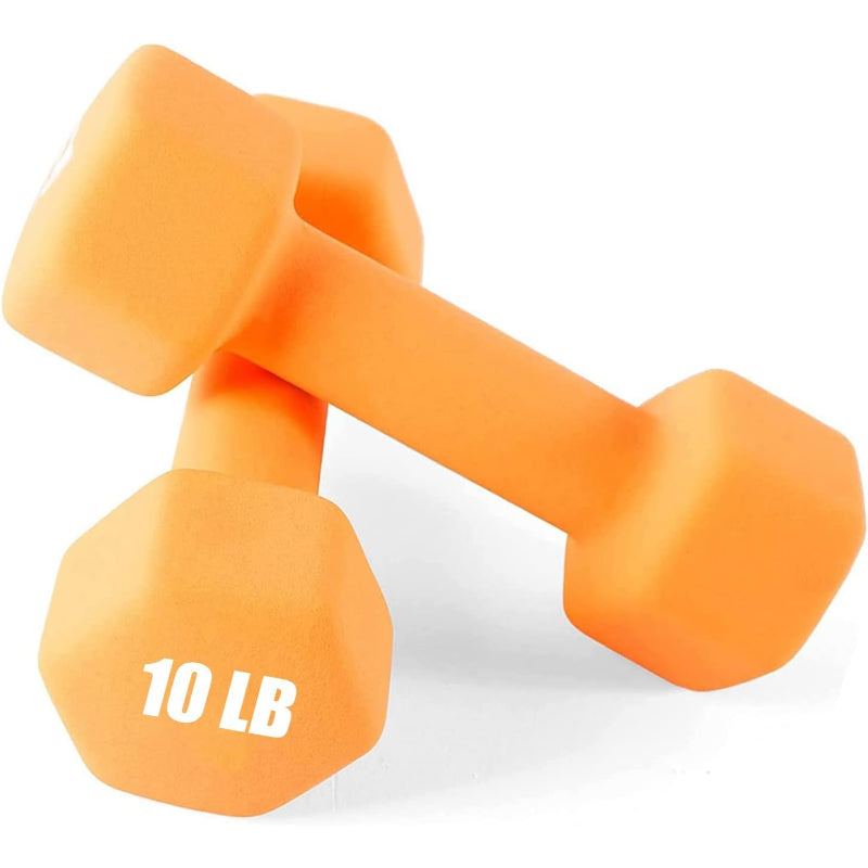 Hex‑Shape Neoprene Dumbbells Set 1‑15 LB