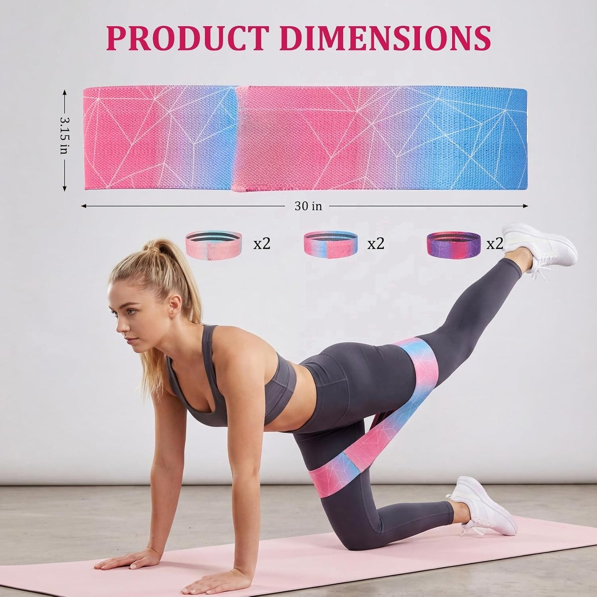 6‑Pack Non‑Slip Fabric Loop Resistance Bands