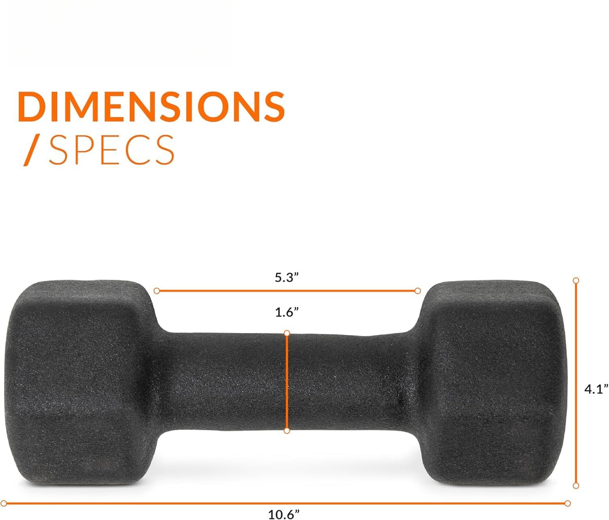 Black Non‑Slip Neoprene Dumbbell Pair 20 lb