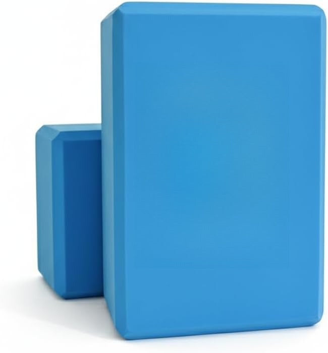 Set‑of‑2 Blue High‑Density EVA Yoga Blocks 9x6x4 Inch