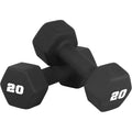 Black Non‑Slip Neoprene Dumbbell Pair 20 lb