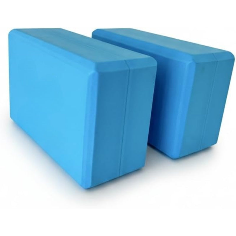 Set‑of‑2 Blue High‑Density EVA Yoga Blocks 9x6x4 Inch