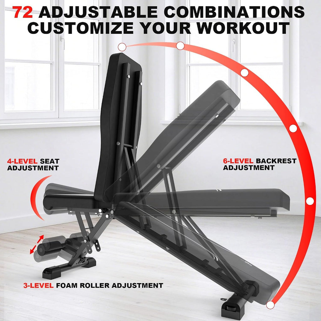 Folding FID Adjustable Weight Bench