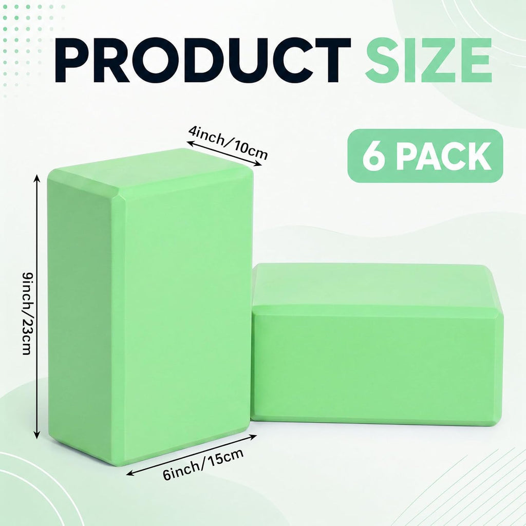 6‑Pack EVA Yoga Blocks Bulk Non‑Slip