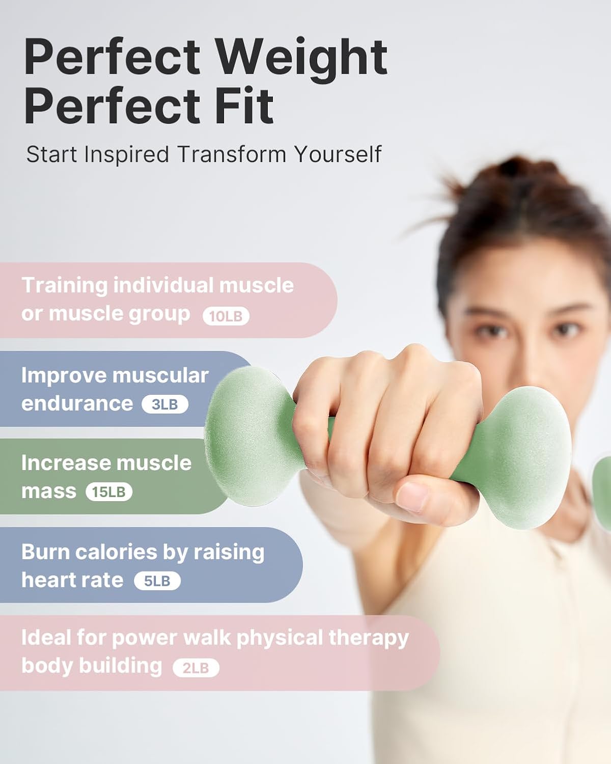 2‑15LB Women’s Dumbbells Set