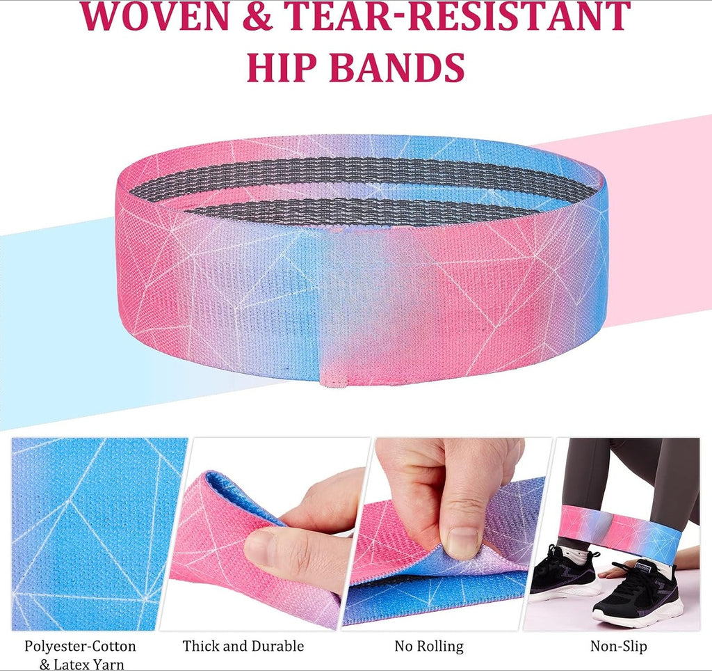 6‑Pack Non‑Slip Fabric Loop Resistance Bands