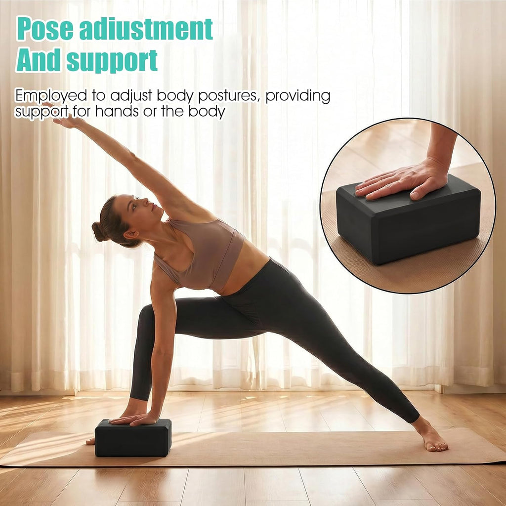 4‑Pack EVA Foam Yoga Blocks 8.9x6.7x3 Inches