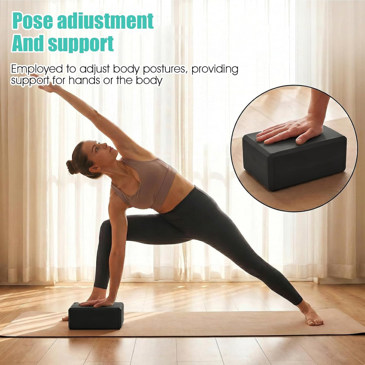 4‑Pack EVA Foam Yoga Blocks 8.9x6.7x3 Inches