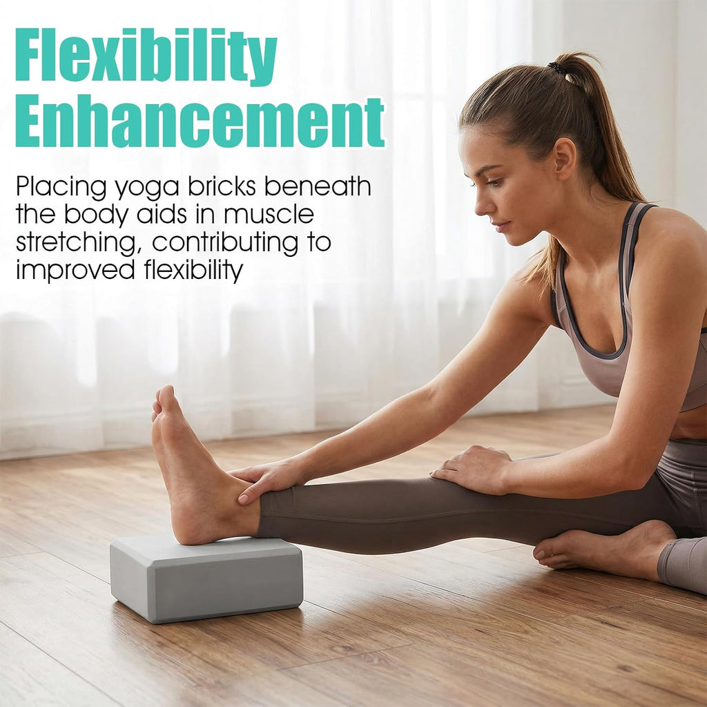 4‑Pack EVA Foam Yoga Blocks 8.9x6.7x3 Inches