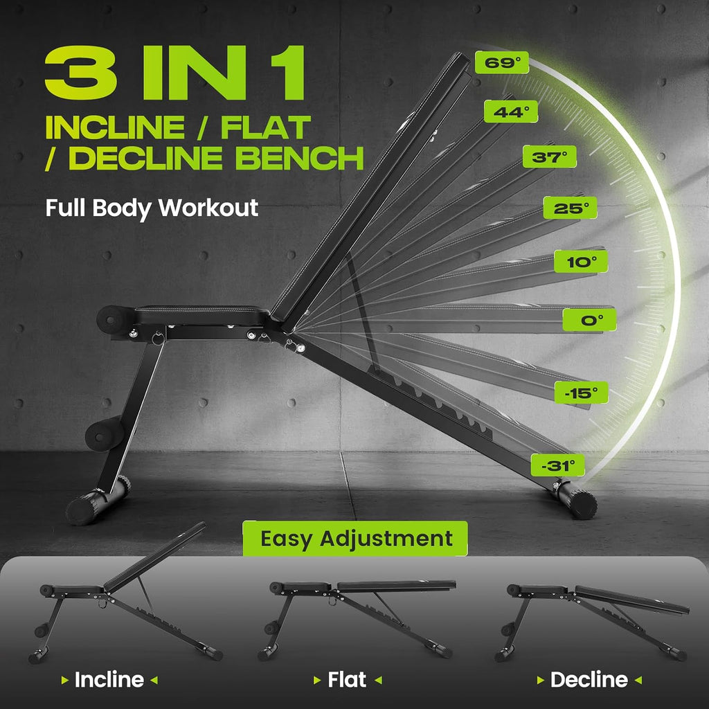 Foldable Adjustable Home Gym Weight Bench