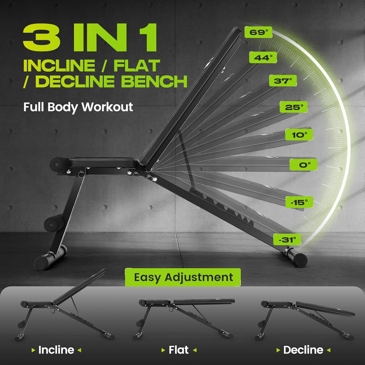 Foldable Adjustable Home Gym Weight Bench