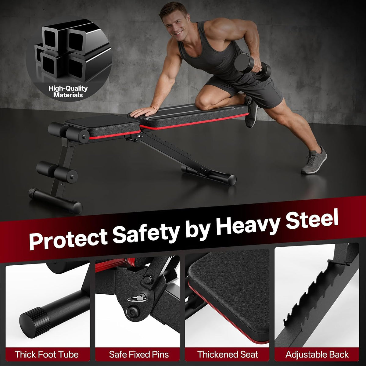 Foldable Adjustable Home Gym Weight Bench