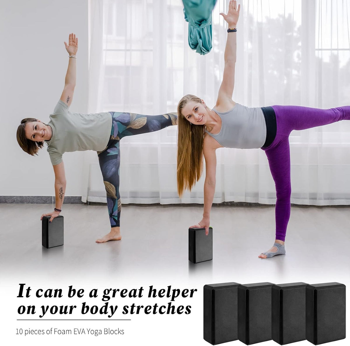 10‑Pcs EVA Foam Yoga Blocks for Pilates Meditation