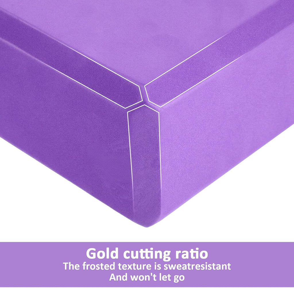 4‑Pack Purple High‑Density EVA Yoga Blocks 9"x6"x3"