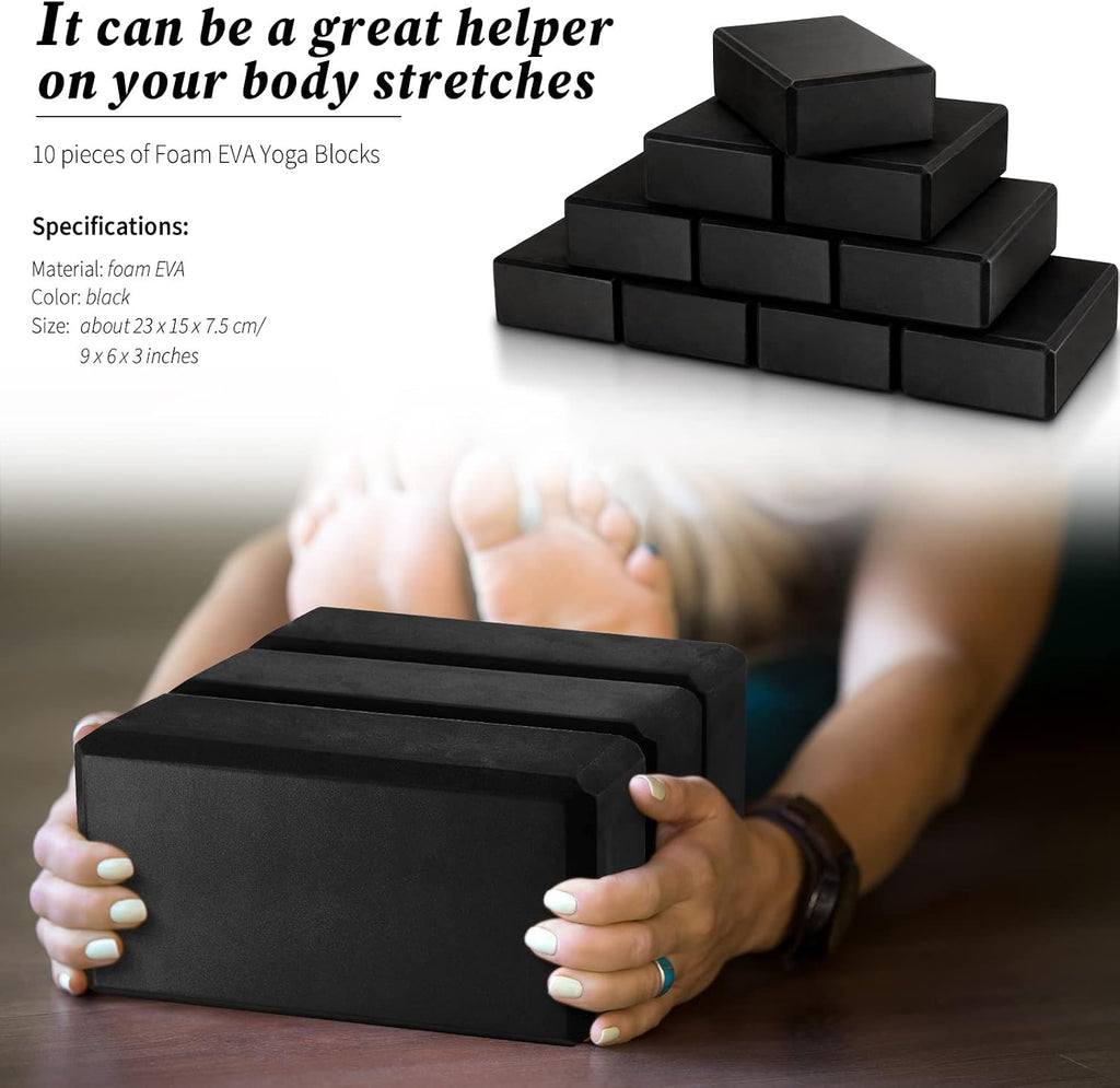10‑Pcs EVA Foam Yoga Blocks for Pilates Meditation