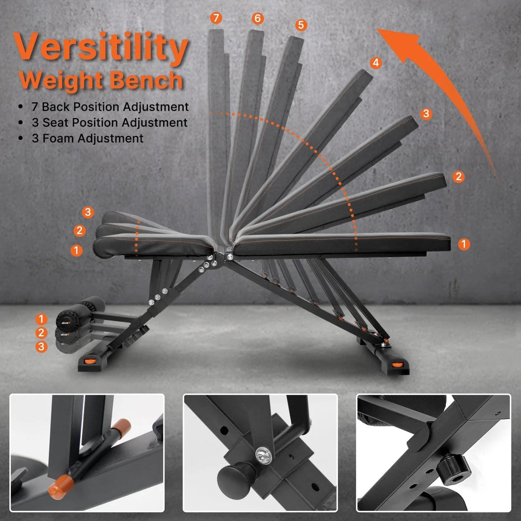 Adjustable Dumbbell Set With Workout Bench