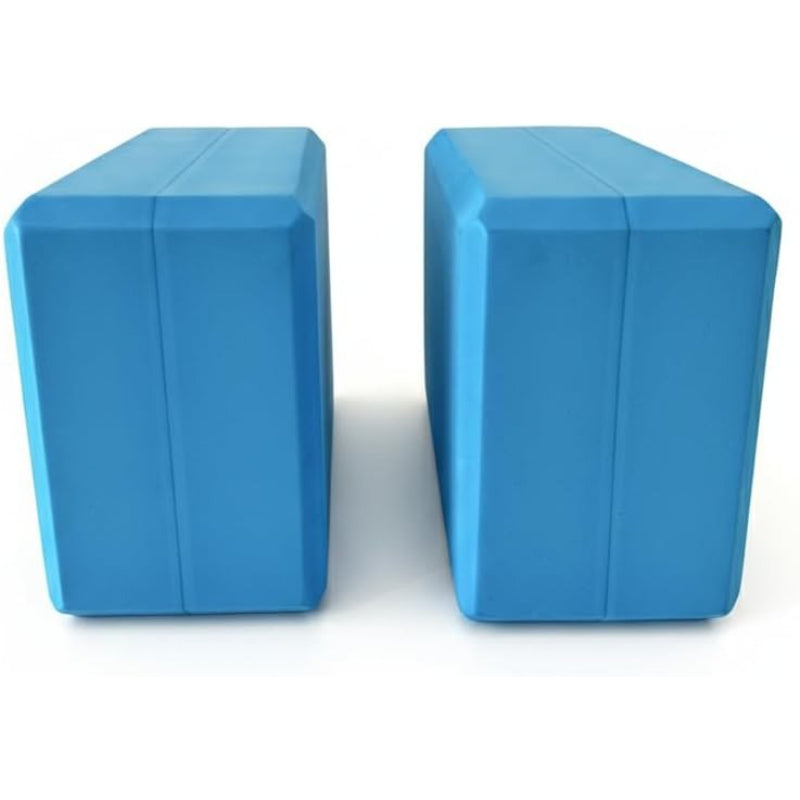 Set‑of‑2 Blue High‑Density EVA Yoga Blocks 9x6x4 Inch