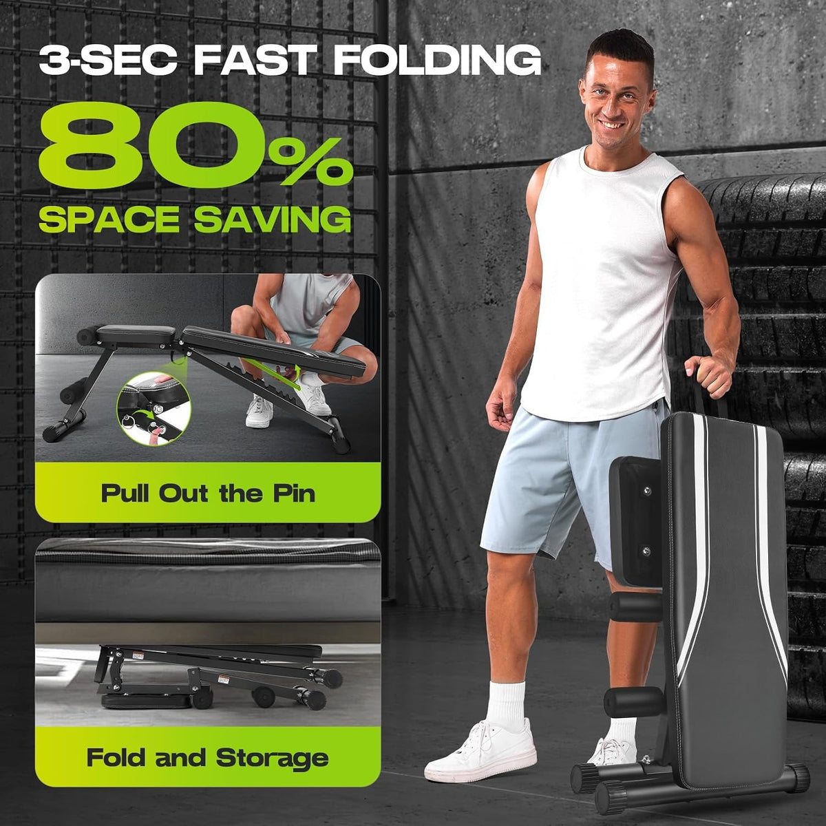 Foldable Adjustable Home Gym Weight Bench