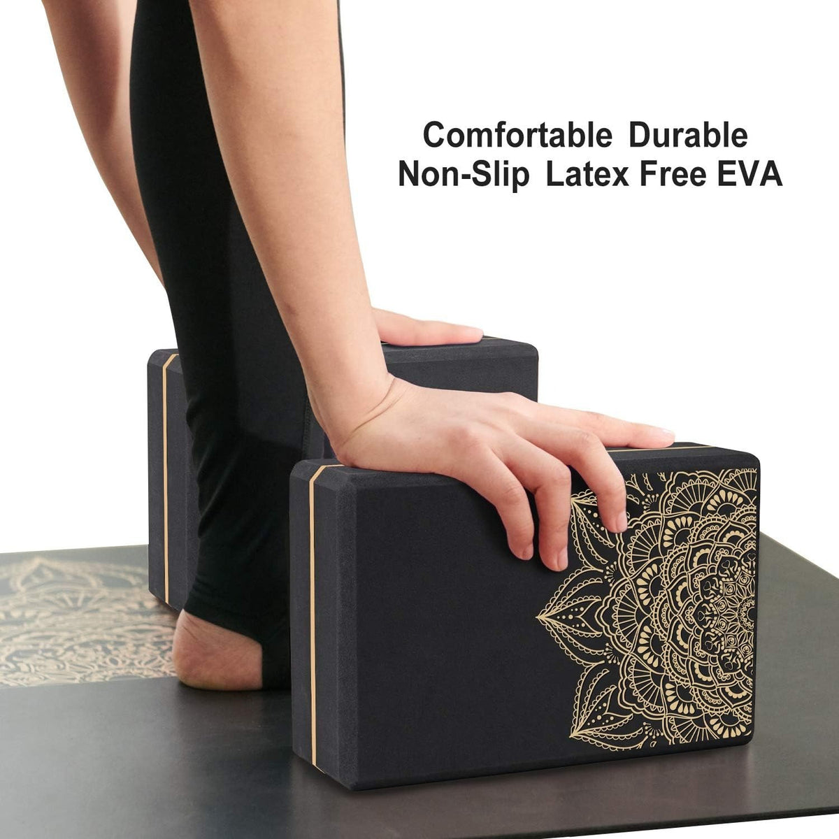 Set‑of‑2 High‑Density Yoga Blocks 9"x6"x3"