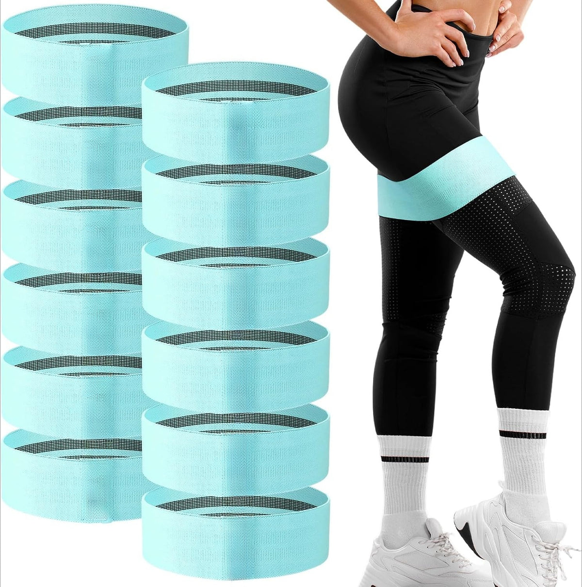 12 Pcs Fabric Resistance Bands Bulk