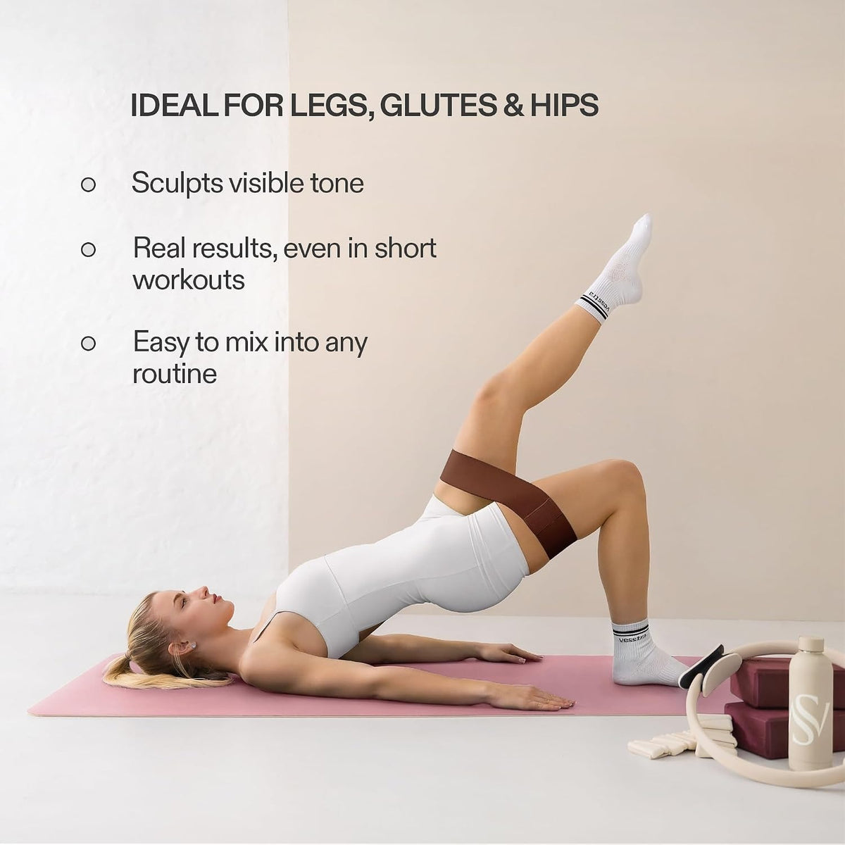 Non‑Slip Fabric Glute & Leg Loop Bands Set