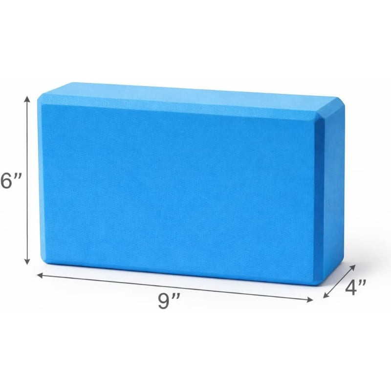 Set‑of‑2 Blue High‑Density EVA Yoga Blocks 9x6x4 Inch